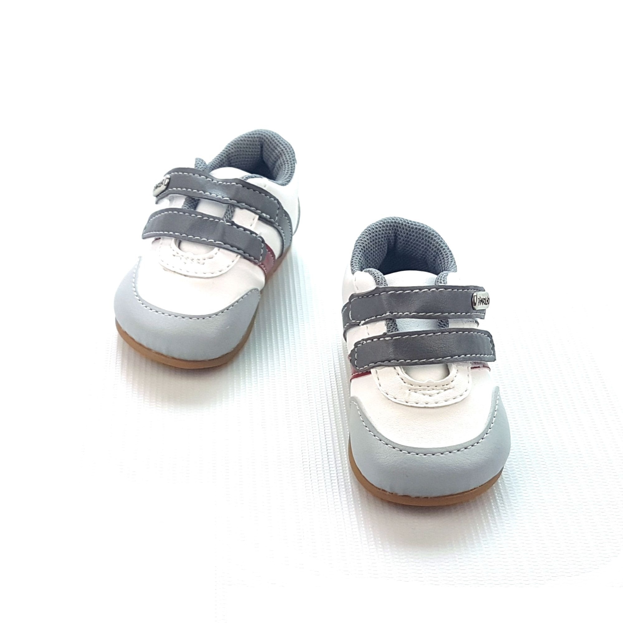 Tênis com Velcro Branco e Cinza Pimpolho - Pig Pega