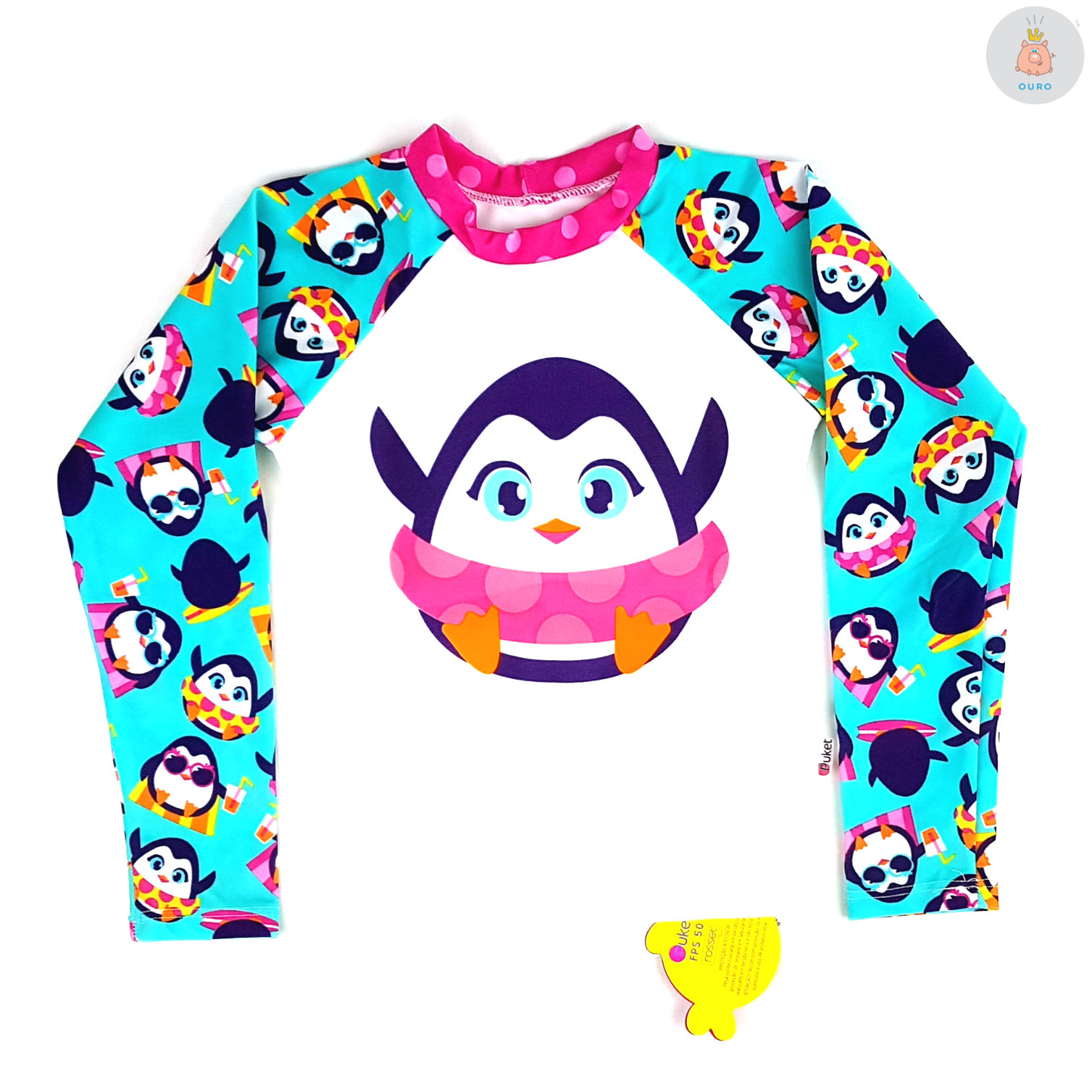 Puket Camiseta Fps 50 Bebe Camiseta Kids Pinguim Puket – Pig Pega