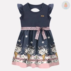 Vestido em Cotton Cinza Milon