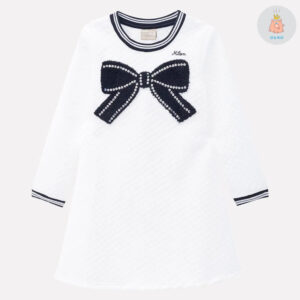 Vestido em Malha Trabalhada Off-white Milon